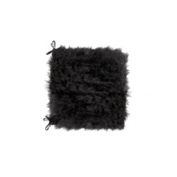 HomeRoots Decor Sheepskin Fur Chair Pad 16" X 16 - 2 Pack - Black