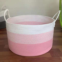 Auswella Tri Colored Pink Storage Basket