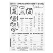 Talented Kitchen Kitchen Measurement Metric Conversion Chart Magnet for Cooking, Magnetic White Vinyl with Weight, Liquid, Temperature for Fridge (5 x 7 In)