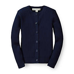 Hope & Henry Girls' Long Sleeve Rib Knit Cardigan Sweater - Navy, Size  3-6 Months