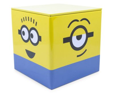Despicable Me Minions 4-Inch Tin Storage Box Cube Organizer with Lid   Basket Container, Cubby Cube Closet Organizer, Home Decor Playroom Accessories   Cute Gifts And Collectibles