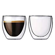 Teaology Coppia Double Wall Borosilicate Glass Tea/Coffee Cup - Set of 2 4oz Glasses