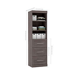 Bestar 25 storage unit with 3-drawer set in Bark Gray