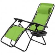 Costway Outdoor Folding Zero Gravity Reclining Lounge Chair-Green
