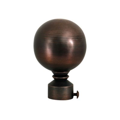 Versailles LX01 Ball Finial Rod Set - 28x48", Antique Bronze/Brown