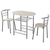 Costway-CA 3-Piece Space-Saving Bistro Set for Kitchen and Apartment