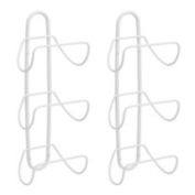 mDesign Metal 3-Tier Wall Mount Towel Rack Storage Organizer - 2 Pack