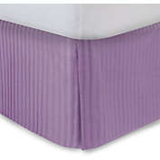 Lavender Bed Skirt Twin XL Bedskirt 21" inch Drop, Dorm Size, Tailored Pleated Striped Dust Ruffle with Split Corner and Platform