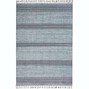 Nourison Asilah 5&#39;3" x 7&#39;11" Light/Blue/Charcoal Stripes Indoor Rug ASI02