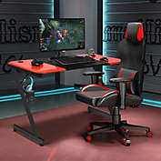 Slickblue Computer Gaming Desk with Large Carbon Fiber Surface