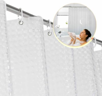 Shower Curtain With Suction Cups Bed, Extra Heavy Duty Shower Curtain Liner With Suction Cups