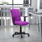 Flash Furniture Clayton Mid-Back Purple Quilted Vinyl Swivel Task Office Chair with Arms