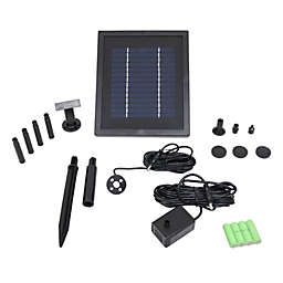 Sunnydaze Outdoor Solar Powered Water Pump and Panel Bird Bath Fountain Kit with Battery Pack and LED Lights - 65 GPH - 47