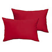 Outdoor Living and Style Set of 2 13" x 20" Jockey Red Solid Subrella Indoor and Outdoor Lumbar Pillows