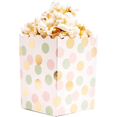 Blue Panda Mini Polka Dot Popcorn Party Favor Boxes (60 Pack)
