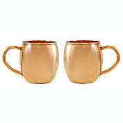 Alchemade - 100% Pure Hammered Copper Mug - Barrel Shape Copper Mugs - 16 oz - pack of 2 For Moscow Mules, Cocktails, Or Your Favorite Beverage - Keeps Drinks Colder, Longer