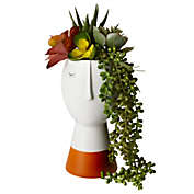 Juvale White Ceramic Flower Vase, Head Face Planters for Decorative Table Centerpieces (4.2 x 8.6 Inches)