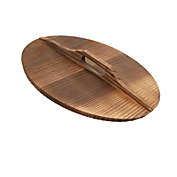 Juvale Wooden Wok Lid for 12.6" Cast Iron Wok, Stir Fry Pan Cover with Handle