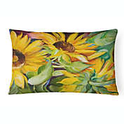 Caroline&#39;s Treasures Sunflowers Canvas Fabric Decorative Pillow 12 x 16