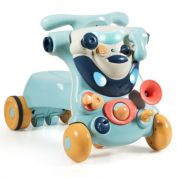 Gymax 2-in-1 Baby Sit-to-Stand Walker Kids Activity Center Blue Home