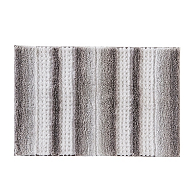 Saturday Knight Ltd Stripe Fade Soft With Squares Pattern Sculpted Bath Rug - 20x30", Silver. View a larger version of this product image.