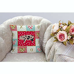 Caroline's Treasures Mini Miniature Pig Love Fabric Decorative Pillow 14 x 14