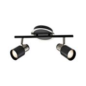 Xtricity - 2-Head Track Light, 14.6&#39;&#39; Width, From the Harbour Collection, Brushed Nickel and Black