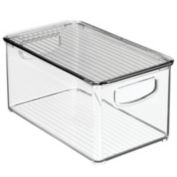 mDesign Plastic Kitchen Food Storage Bin with Handles, Lid