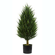 Nearly Natural Home Decorative UV Resistant Indoor/Outdoor 3&#39; Cypress Tower Artificial Tree
