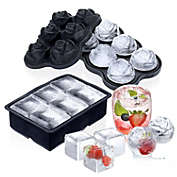 Stock Preferred Ice Cube Tray Square Rose Mold For Wine Black