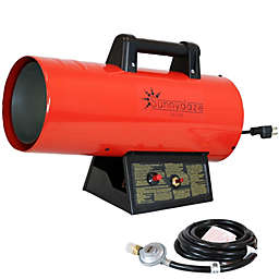 Sunnydaze Outdoor Forced Air Portable Propane Heater with Auto-Shutoff - 40,000 BTU - Red and Black