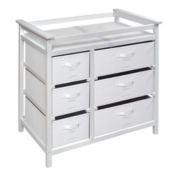 Badger Basket Co. Modern Baby Changing Table with Six Baskets - White