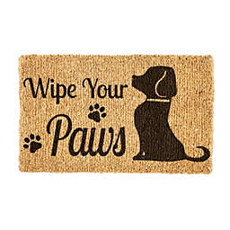 Evergreen Wipe Your Paws Dog Woven Indoor Outdoor Natural Coir Doormat 30 x 18