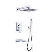 Bath, Kitchen & Basic Wall Mounted Square Rainfall Pressure Balanced  Shower System with Rough