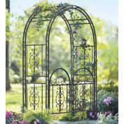 Plow & Hearth Burnished Bronzed Iron Montebello Garden Arbor w/Gate