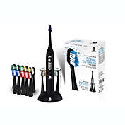 Pursonic S430 SmartSeries Electronic Power Rechargeable Sonic Toothbrush with 40,000 Strokes Per Minute, 12 Brush Heads Included (Black)