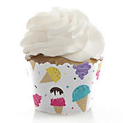 Big Dot of Happiness Scoop Up the Fun - Ice Cream - Sprinkles Party Decorations - Party Cupcake Wrappers - Set of 12