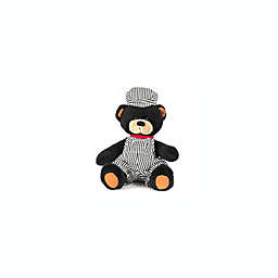 Wishpets   Sitting Engineer Black Bear Stuffed Animal Cuddly Plush Toy For Kids - 8.5