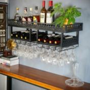 Stock Preferred Wall Wine Rack Cabinet Industrial 16-24 Bottles Cases 2 Tier
