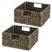 mDesign Hyacinth Kitchen Storage Basket with Handles, 2 Pack