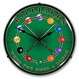 Collectable Sign & Clock   Billiards LED Wall Clock Retro/Vintage, Lighted