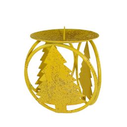 CC Christmas Decor Club Pack of 72 Yellow Christmas Tree Pillar Candle Holders 4.25
