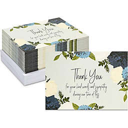 Pipilo Press Floral Thank You Cards with Envelopes for Funeral (5 x 7 Inches, 60 Pack)