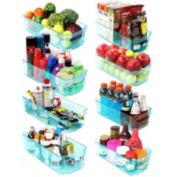 Utopia Pantry Organizer in Set of 8 for Freezers Kitchen Aqua