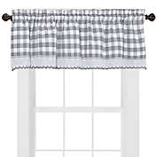 Sweet Home Collection   Buffalo Check Gingham Kitchen Window Curtains, Valance, Gray