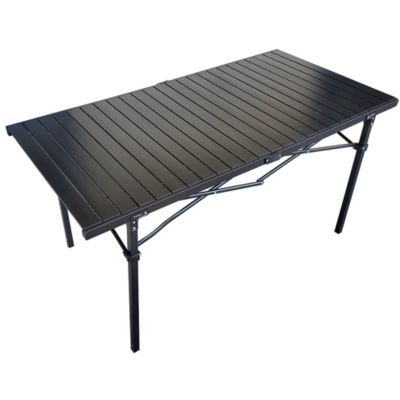 GoTEAM! Portable Heavy Duty Aluminum Roll-Top Table, Camping/Tailgating/Beach Instant Table with Carry Bag (X-Large)