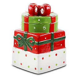 Gibson Home Christmas Estate 7.5 Inch Gift Box Holiday Cookie Jar