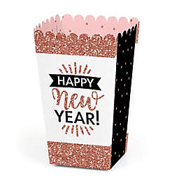 Big Dot of Happiness Rose Gold Happy New Year - New Year's Eve Party Favor Popcorn Treat Boxes - Set of 12