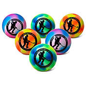 Botabee Multi-Colored Outdoor Street Hockey Balls, 6 Pack High Density, Minimal Bounce