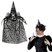 Beistle Halloween Party Decoration Spider Witch Hat Headband with Veil - 12 Pack (1/Pkg)